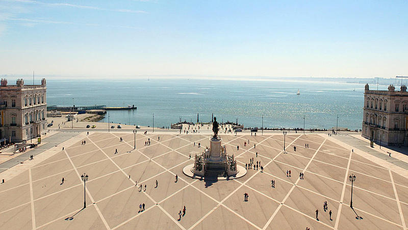 Aerial view of the Praça do Comércio.