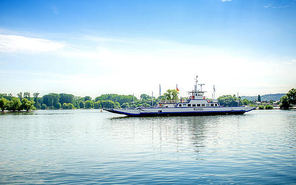 A ferry on the river rhine
