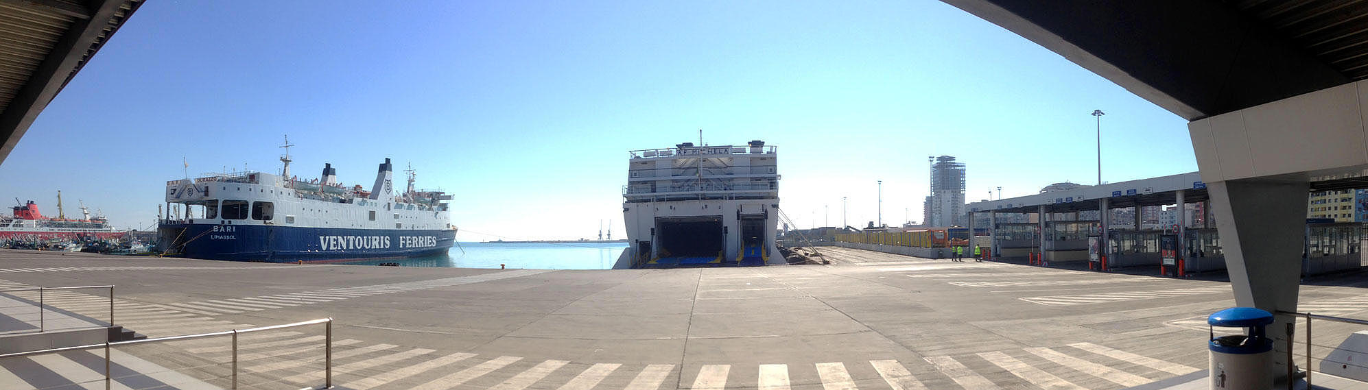 Panoramic view from Albanian harbor.