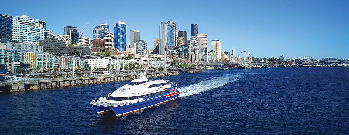 Hochgeschwindigkeitsfähre Victoria Clipper IV in Vancouver.