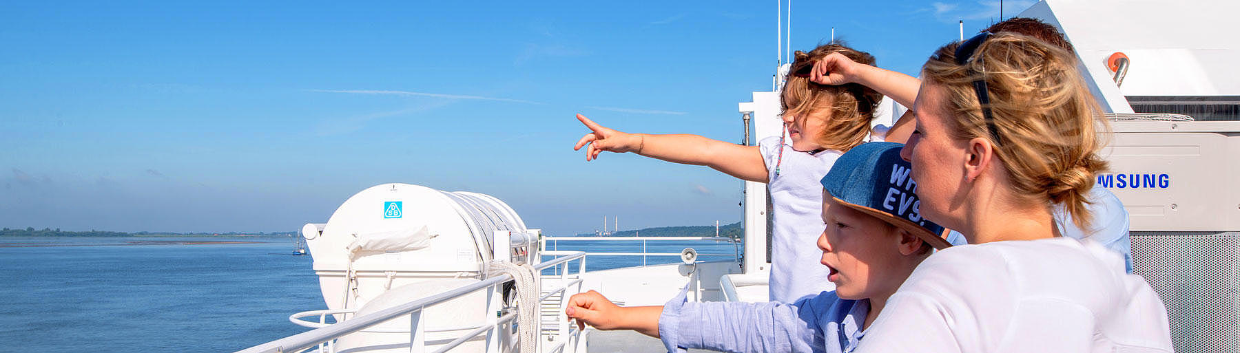 A family enjoying the view from the Halunder Jet.