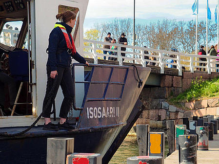 Female staff onboard the MS "Isosaari II" of FRS Finland.