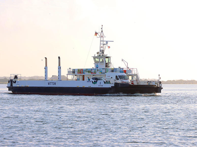Motor ferry "Wittow" in the fog.