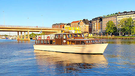 The MS "Okeanos" on the water.