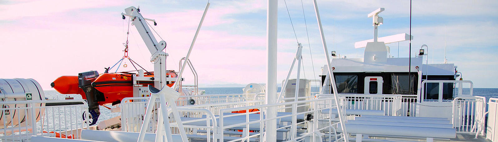 Free deck space of Helgoline ferry.