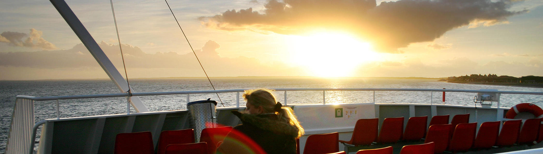 View of the outdoor deck aboard the Syltferry.