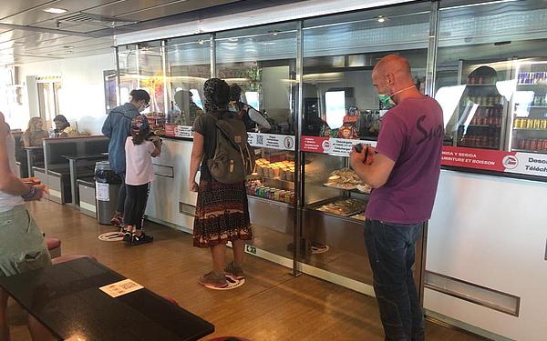 Passengers on the FRS Kattegat.