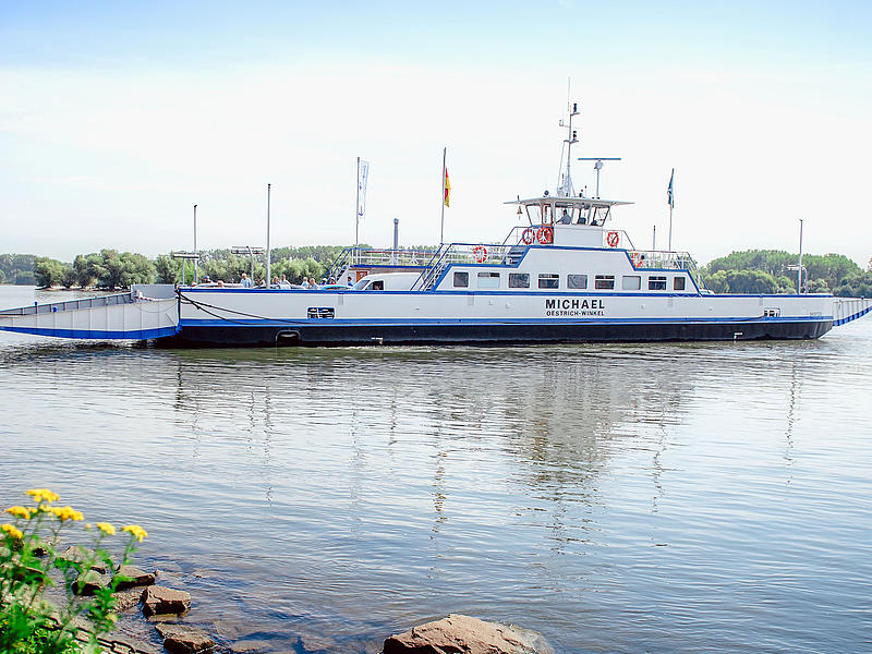 A ferry on the river rhine