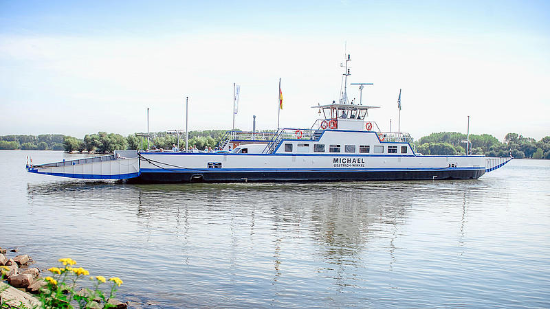A ferry on the river rhine