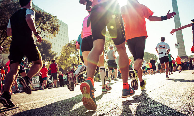 FRS employees run a marathon in the summer.