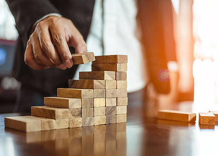 A stack of wooden pieces.