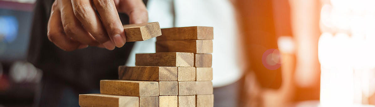 A stack of wooden pieces.