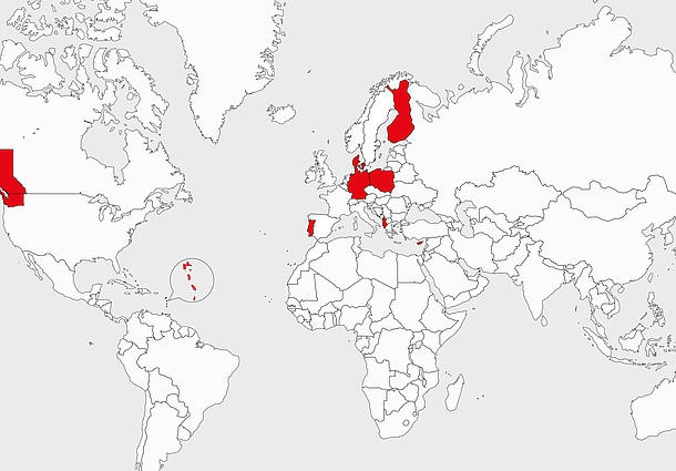 World Map of all the sites of FRS.