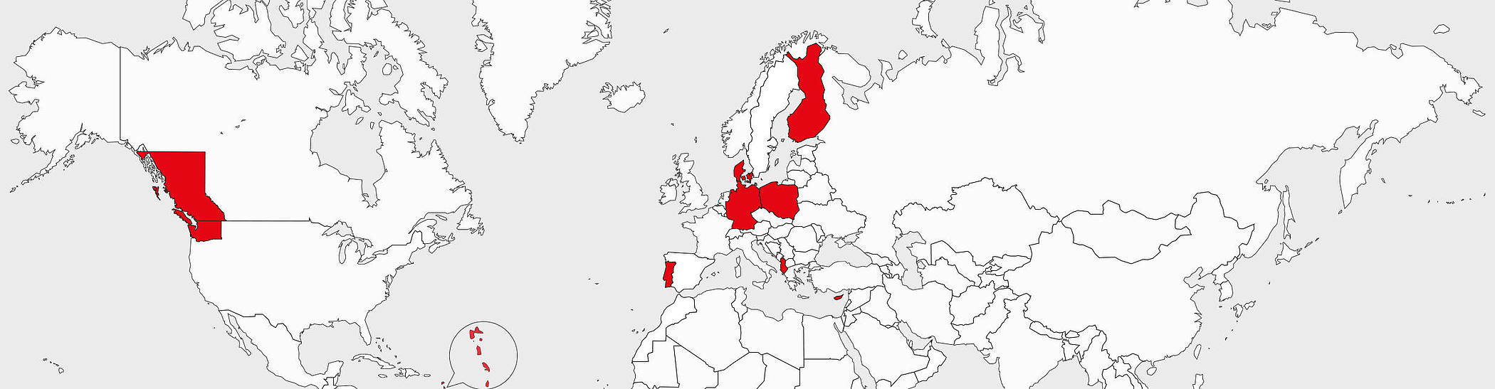 World Map of all the sites of FRS.