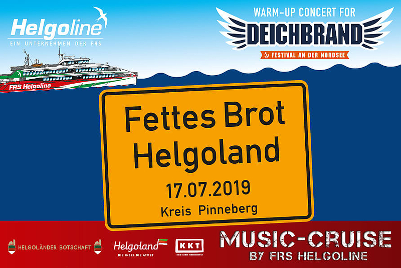 Plakat Music-Cruise mit Fettes Brot aufn Helgoland.